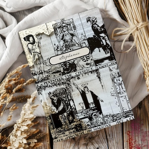 Diario de cartas de tarot vintage, diario personalizado de tapa dura, cuaderno místico, planificador astrológico, regalo para lectores de tarot, cuaderno astrológico