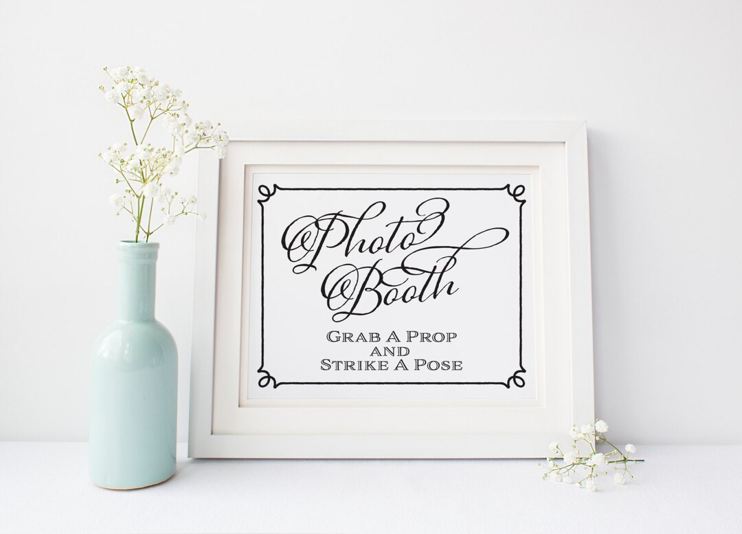 Photo Booth Sign, Photo Booth Sign Printable, Wedding Photo Booth Sign ...