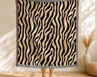 Zebra Print Throw Blanket Black & White Woven Marble Throw Blanket
