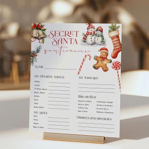 Fragebogen zum Weihnachtsmann-Fragebogen, Weihnachtswunschliste, Weihnachtslieblingsumfrage, Weihnachtsgeschenk-Börse, in Corjl bearbeiten