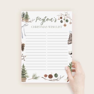 Kinder Weihnachtswunschliste, DIY bearbeitbare Urlaub Wunschliste Vorlage, personalisierte druckbare Weihnachtswunschliste Aktivität, Weihnachtsliste, in Canva bearbeiten