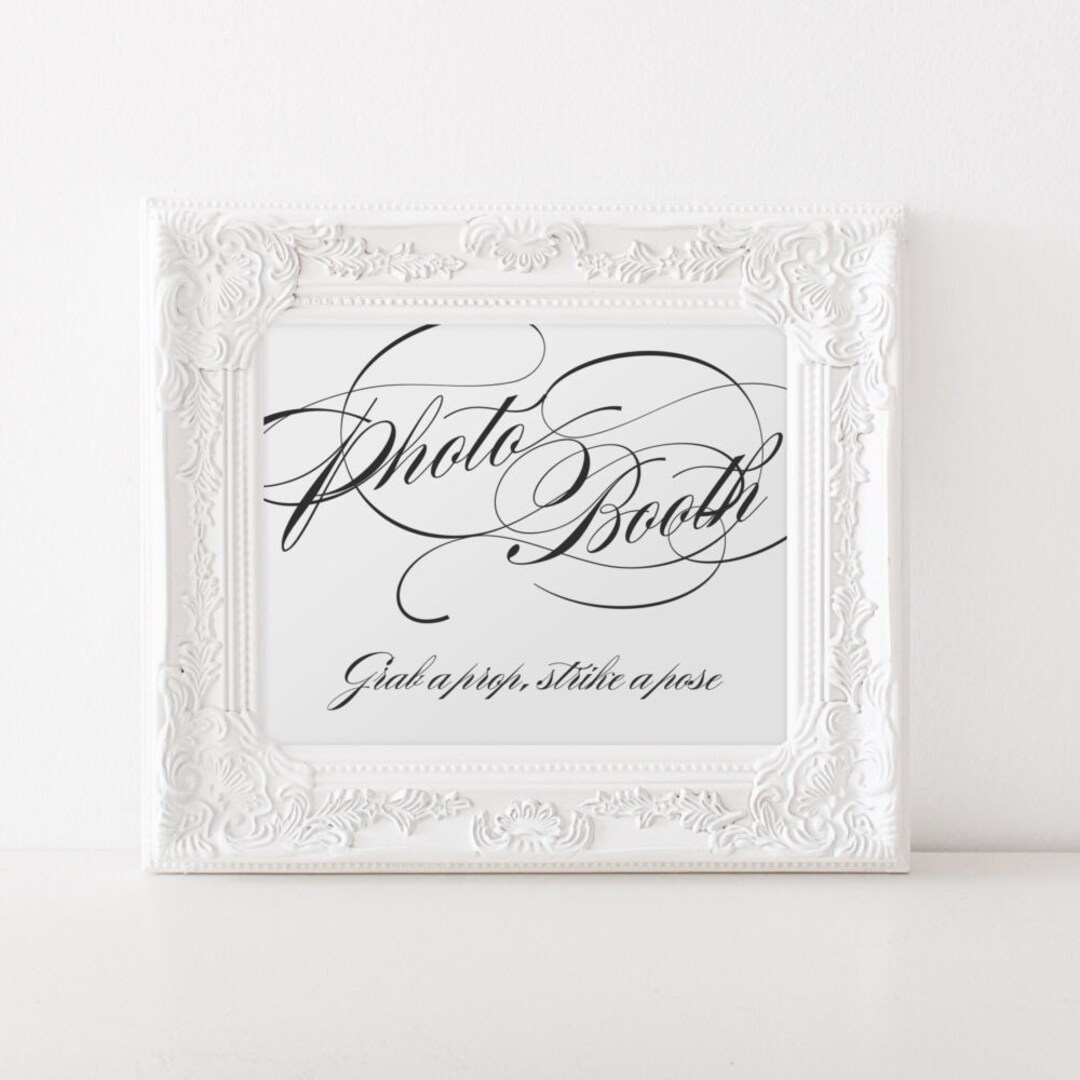 Photo Booth Sign, Photo Booth Sign Printable, Wedding Photo Booth Sign ...