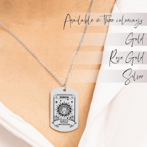 Collier signe du zodiaque Vierge, collier astrologie, collier Dogtag, bijoux spirituels, cadeau meilleur ami, collier signe astrologique, cadeau d'anniversaire
