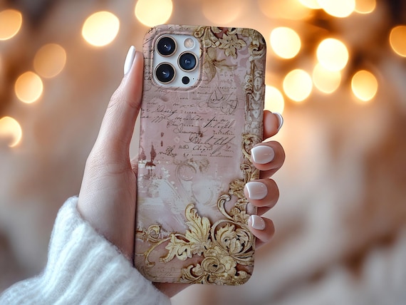 Rococo Floral Phone Case: Pink Gold Vintage iPhone Samsung Cover - Etsy Rococo Floral Phone Case: Pink Gold Vintage iPhone Samsung Cover - Etsy
