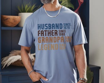 Legende vader opa T-shirt, gepersonaliseerd Vaderdagcadeau voor echtgenoot, vader, vader, aangepast opa T-shirt, legende vader echtgenoot opa
