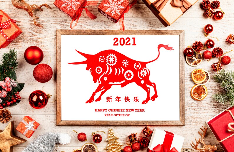 2021 chinesisches Neujahr des Ochsen Mond Neujahr 2021 | Etsy