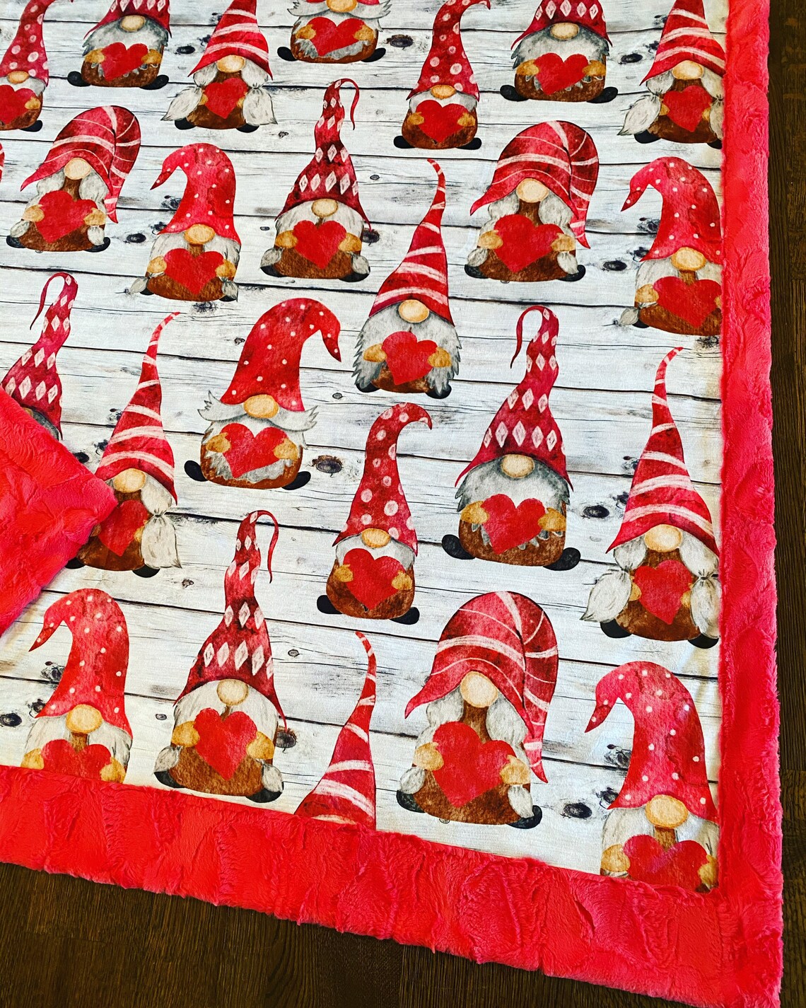 Valentine Gnomes Minky Blanket Etsy Israel