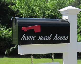 Home Sweet Home Vinyl Decal // Home Sweet Home // Front Door Decal // Mailbox Decal // House Plant Decal // Vinyl Decal // Curb Appeal //