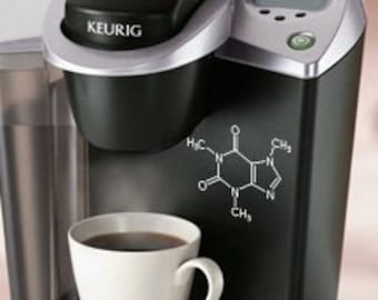 Caffeine Molecule Decal // Car Decal // Laptop Decal // Coffee Maker Decal // Coffee Addict // Coffee Lover // Science Nerd // Molecule //