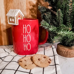 Faux Gingerbread House for Mug Decor // Gingerbread House // Farmhouse Tiered Tray // Tiered Tray Decor // Wooden House // Farmhouse //