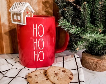 Faux Gingerbread House for Mug Decor // Gingerbread House // Farmhouse Tiered Tray // Tiered Tray Decor // Wooden House // Farmhouse //