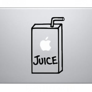 Apple Juice Box Decal // Laptop Decal // Apple Decal // Juice // Laptop Sticker // Funny Laptop Decal // Apple Juice // Custom Color / Decal