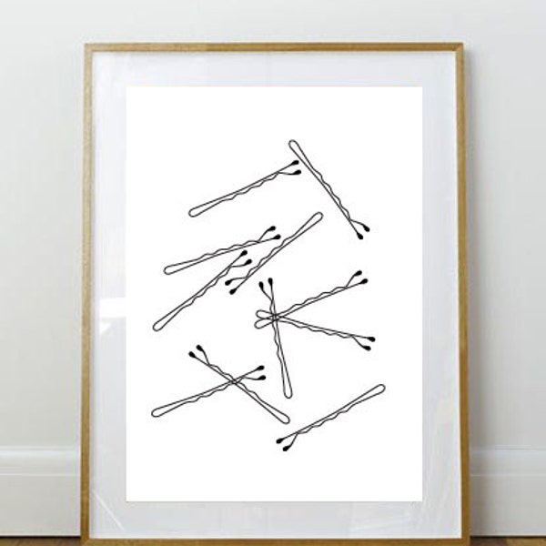 Bobby Pin Print // Bobby Pins // Salon Decor Print // Bathroom Print // Makeup Room Print // Impression de haute qualité // Différentes tailles // Primp
