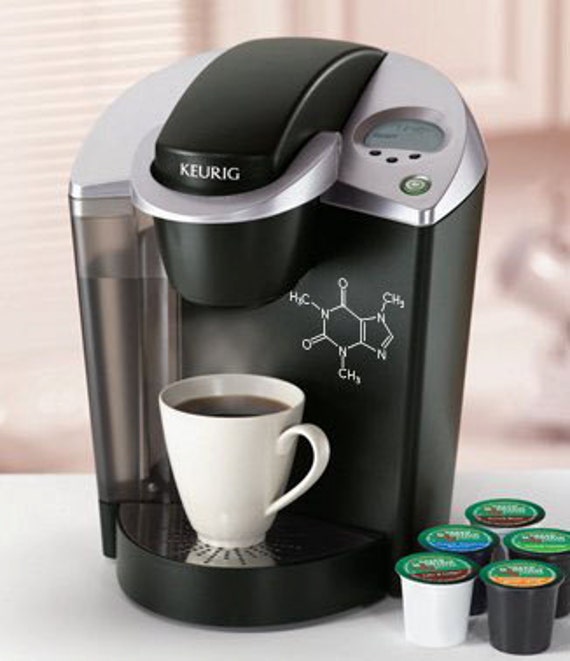 Caffeine Molecule Decal // Car Decal // Laptop Decal // Coffee Maker Decal // Coffee Addict // Coffee Lover // Science Nerd // Molecule //