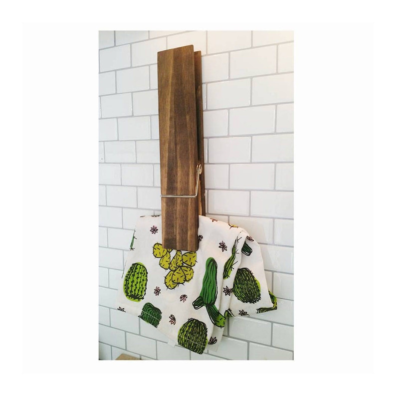 12 Jumbo Clothespin Hanger // Clothespin Towel Holder // Etsy