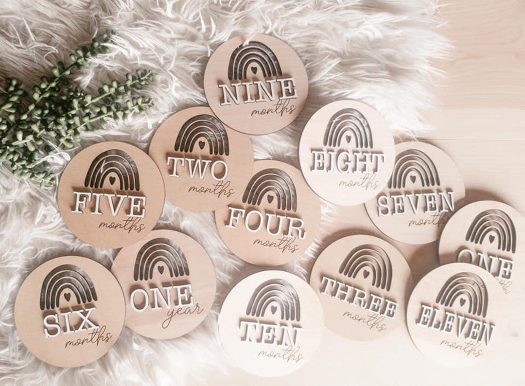 Rainbow Baby Milestone Markers // Baby Photo Prop // Rainbow Baby ...