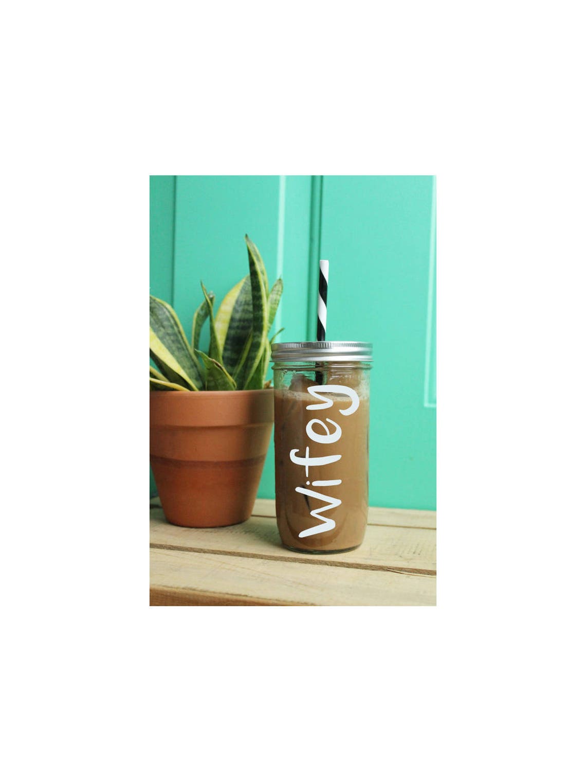 Wifey Tumbler // Mason Jar Tumbler // Ball Jar Tumbler // Etsy