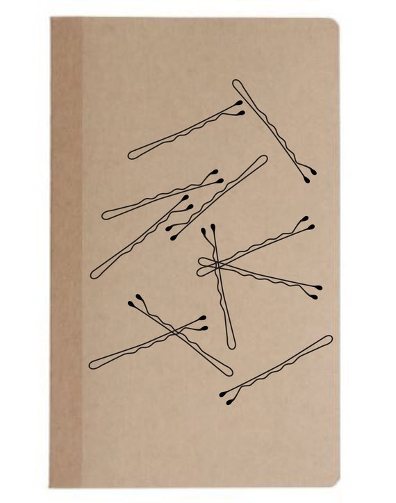 Bobby Pin Notebook // Bobby Pins // Girly Notebook // Blank Notebook // Sketchbook // 40 Page // Note Pad // Memo Book // Sketch Book //
