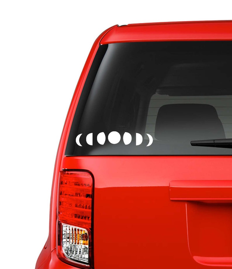 Moon Phases Car Decal // Laptop Decal // Vinyl Decal // Moon Phases // Moon Decal // Laptop Sticker // Window Sticker // Car Accessories // image 1