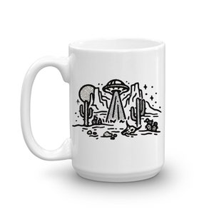 Western UFO Coffee Mug // Boho Western Mug // Retro Mug // UFO Mug // Alien Mug // 15oz Mug // Coffee Lover // Gift Idea // Sublimated
