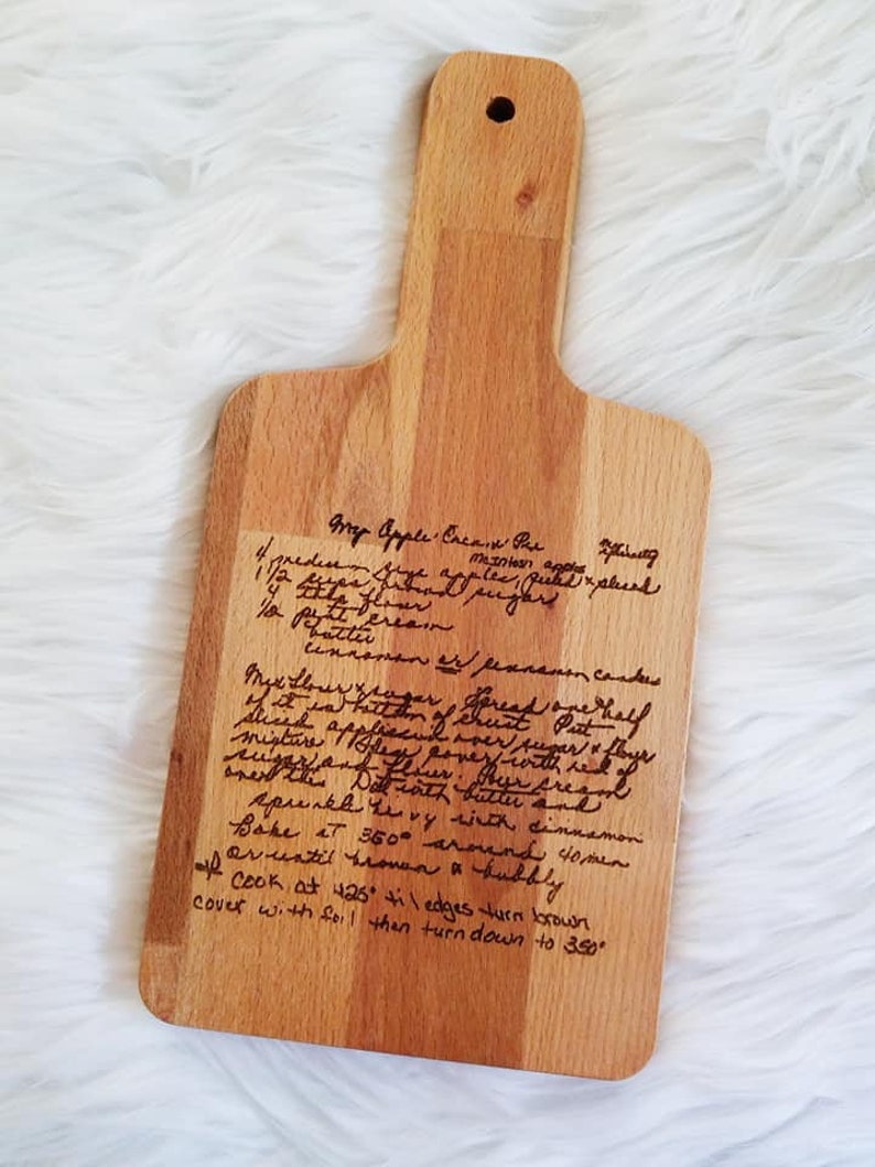 Handwritten Recipe Engraved Cutting Board // Custom Engraved Etsy