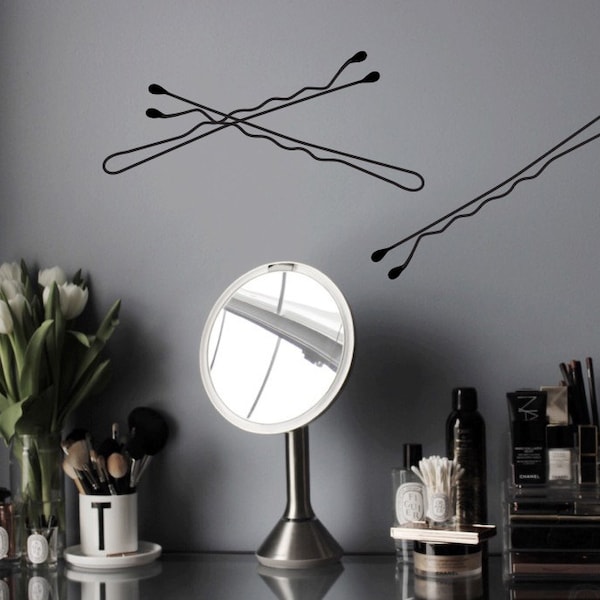 Bobby Pin Wandtattoo // Bad Wandtattoo // Schminkraum Wandtattoo // Bobby Pins // Niedliche Decals // Vinyl Decals // Home Decor // Wanddeko