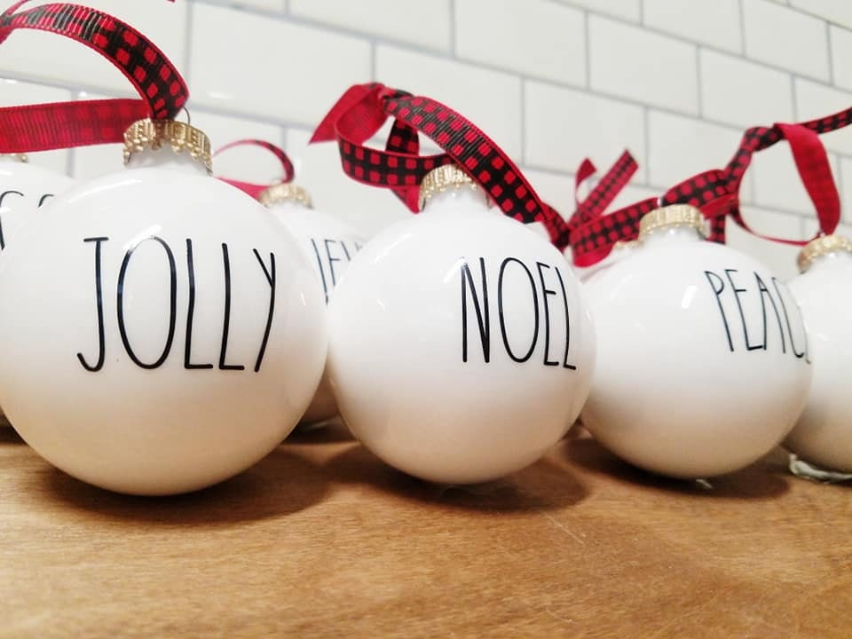 Farmhouse Style Christmas Tree Ornaments / White Bulb Etsy