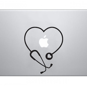 Stethoscope Heart Decal // Nurse Decal // Doctor Decal // Nurse Gift // CNA // LPN // RN // Laptop Decal // Laptop Sticker // Custom Color