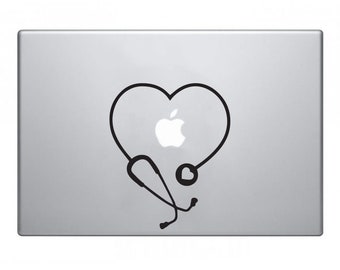 Stethoscope Heart Decal // Nurse Decal // Doctor Decal // Nurse Gift // CNA // LPN // RN // Laptop Decal // Laptop Sticker // Custom Color