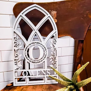 Arch Window Custom Monogram Sign // Wooden Arch // Monogram // Wooden Sign // Custom Arch Sign // Housewarming Gift Idea // Home Decor //