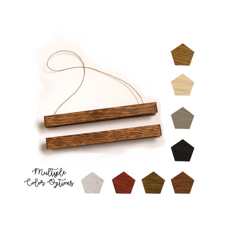 Wooden Magnetic Poster Print Holder Rail Frame Custom Image 0