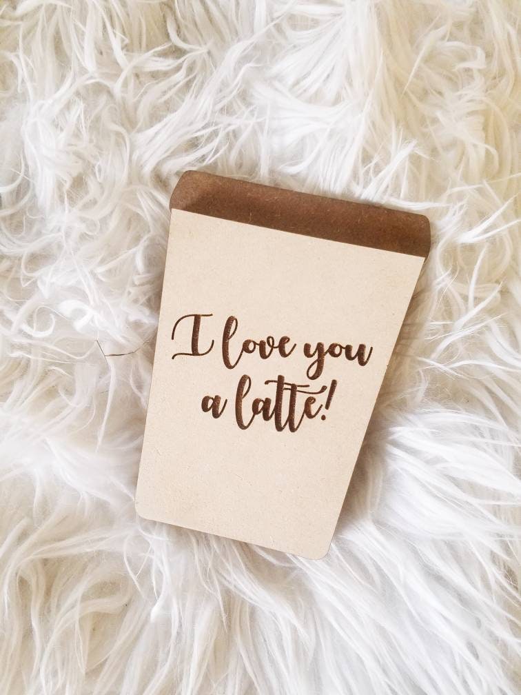 I Love you a Latte coffee shaped giftcard holder // Coffee Lover // Valentines // Valentines Gift // Gift Idea // Coffee // Gift Wrap //
