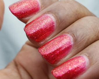 Red Shimmer Indie Nail Polish - No More Stolen Relatives