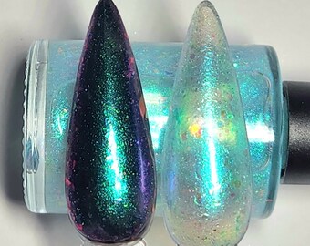 Limited Edition Indie Nail Polish - Alyssa - Blue Glitter Nail Lacquer Topper