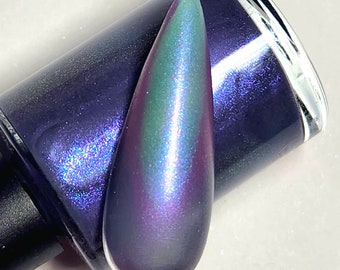 Limited Edition Indie Nail Polish - Blanca - Thermal Nail Lacquer, Blue and Purple Shimmer