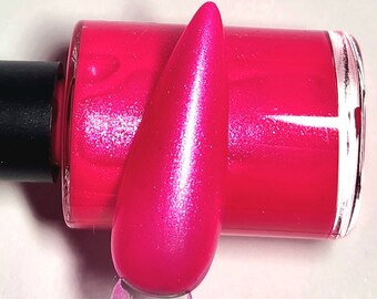 Limited Edition Indie Nail Polish - Paprika - Neon Pink Shimmer Nail Lacquer