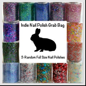 Indie Glitter Nail Polish Grab Bag: 3 Vegan & Cruelty-Free Full Size Polishes