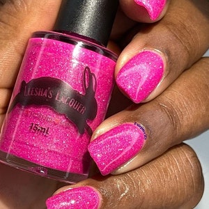 Wanderstar Pink Neon Nail Polish, Reflective Glitter, Indie Nail Polish, Holographic Nail Lacquer image 7