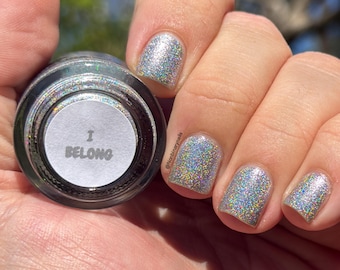 I BELONG - Trans Pride Indie Nail Polish Collection - Silver Holographic Nail Lacquer