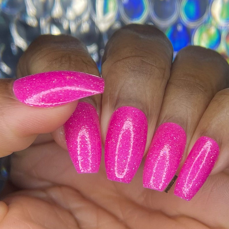 Wanderstar Pink Neon Nail Polish, Reflective Glitter, Indie Nail Polish, Holographic Nail Lacquer image 5