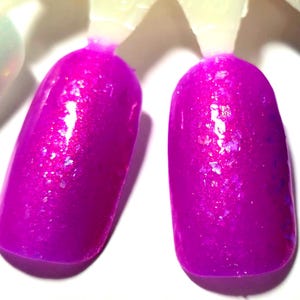 It&#39;s not THAT cold... - Neon purple Flakie Small Batch Indie Nail Polish