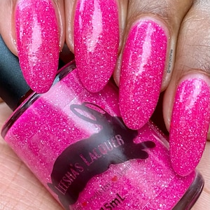 Wanderstar Pink Neon Nail Polish, Reflective Glitter, Indie Nail Polish, Holographic Nail Lacquer image 10