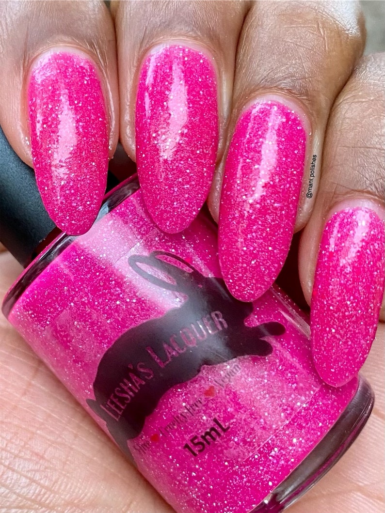 Wanderstar Pink Neon Nail Polish, Reflective Glitter, Indie Nail Polish, Holographic Nail Lacquer image 10