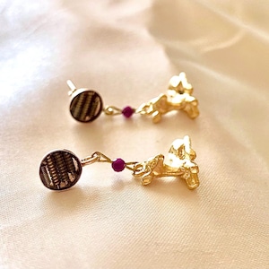 Sitting Fawn Guitar String Post Earrings