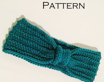 Knit Turban Bow Headband Pattern