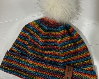 Rainbow Crochet Beanie