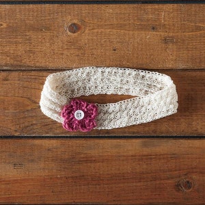 Knit Headband with Interchangeable Flower PATTERN