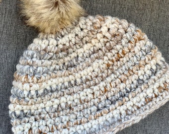 Crocheted Pom Beanie