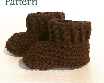 Crochet Ribbed Newborn Baby Booties PATTERN