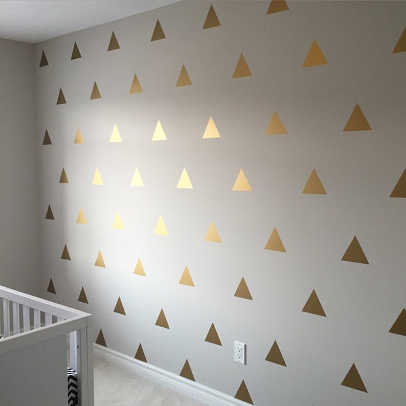Gold Triangle Wall Decals Golden Vinyl Art 0036